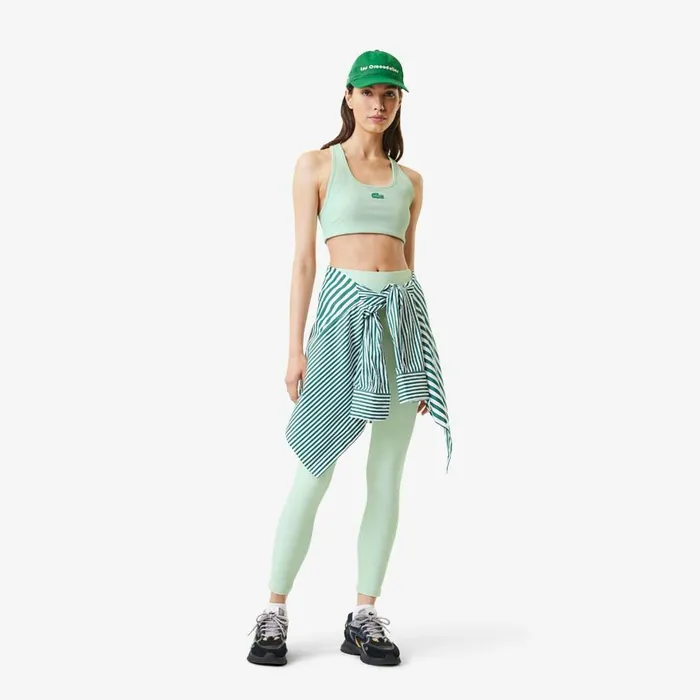 TShirts and Tops Women Lacoste Women039s Lacoste X Bandier Ribbed Sports Bra Green 6un