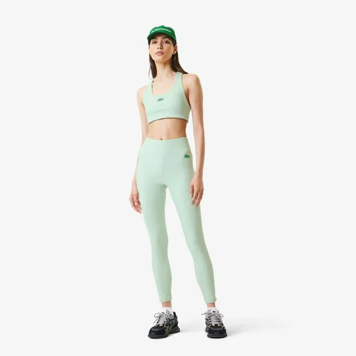TShirts and Tops Women Lacoste Women039s Lacoste X Bandier Ribbed Sports Bra Green 6un