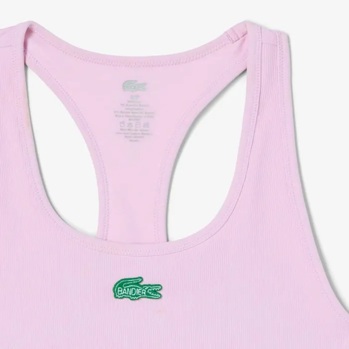 TShirts and Tops Women Lacoste Women039s Lacoste X Bandier Ribbed Sports Bra Pink Wwe