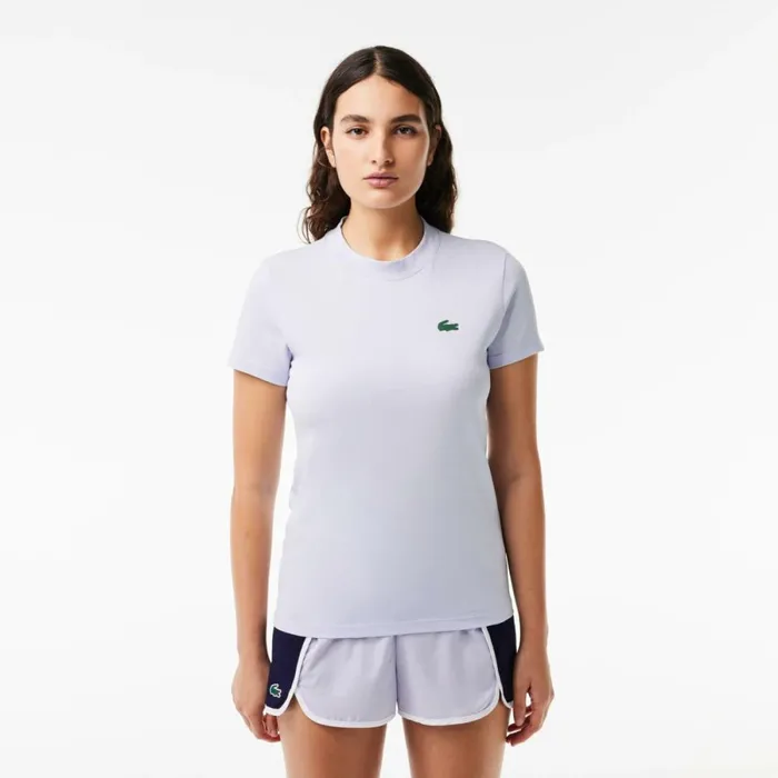 TShirts and Tops Women Lacoste Women039s Organic Cotton UltraDry Jersey TShirt Phoenix Blue J2g