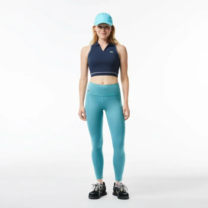 TShirts and Tops Women Lacoste Women039s Polo Inspired Sports Bra Blue Kxe
