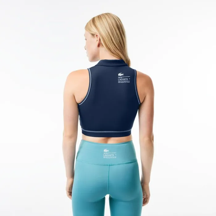 TShirts and Tops Women Lacoste Women039s Polo Inspired Sports Bra Blue Kxe