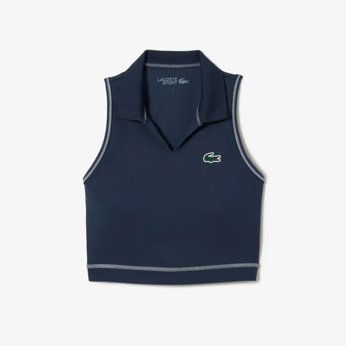 TShirts and Tops Women Lacoste Women039s Polo Inspired Sports Bra Blue Kxe