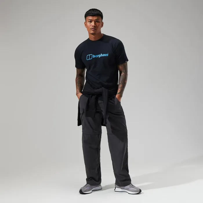 TShirts Men Berghaus Organic Front and Back Logo Tee Dark Blue