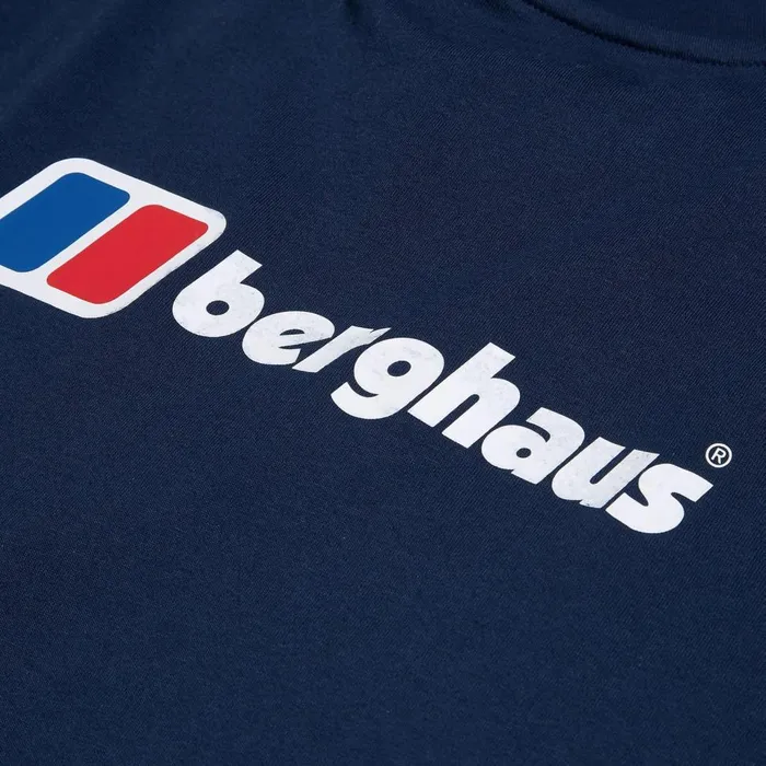 TShirts Men Berghaus Organic Front and Back Logo Tee Dark Blue