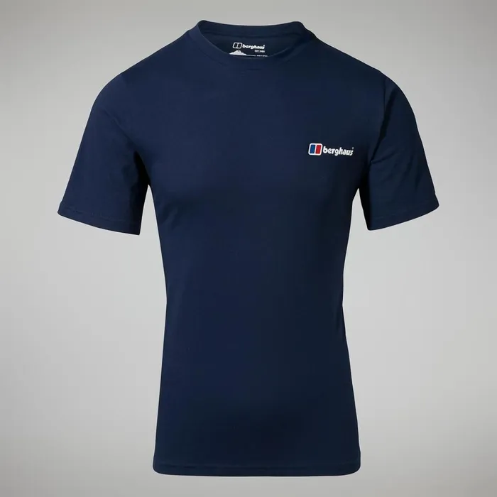 TShirts Men Berghaus Organic Front and Back Logo Tee Dark Blue