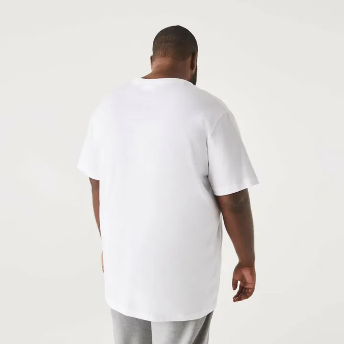 TShirts Men Lacoste Men039s Big Fit Crew Neck Cotton Jersey TShirt White 001