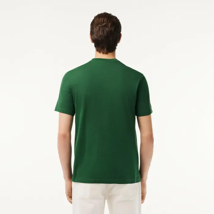 TShirts Men Lacoste Men039s Cotton Jersey Signature Print TShirt Pine Green 132