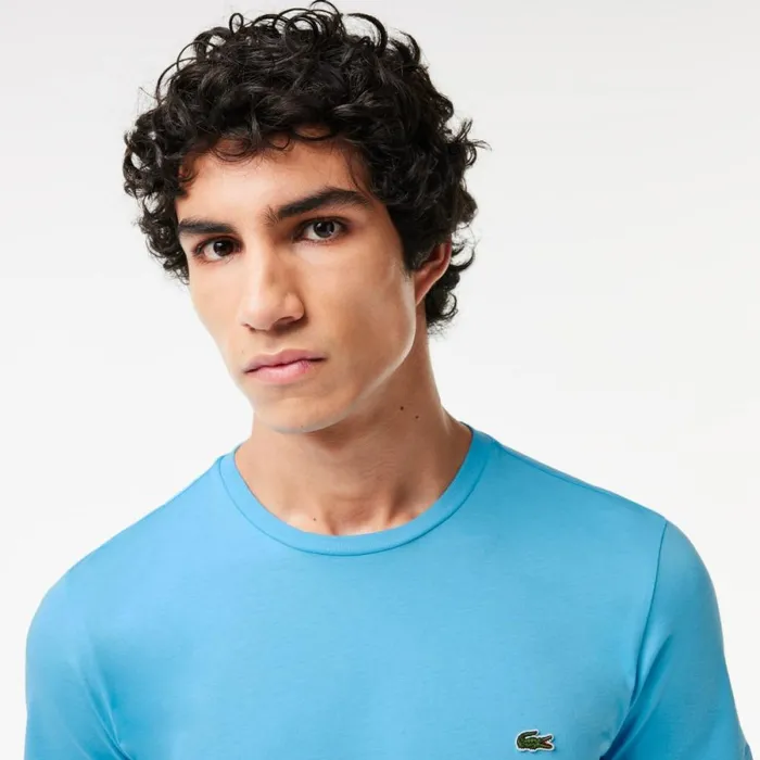 TShirts Men Lacoste Men039s Crew Neck Pima Cotton Jersey TShirt Bonnie Blue Iy3