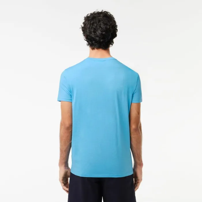TShirts Men Lacoste Men039s Crew Neck Pima Cotton Jersey TShirt Bonnie Blue Iy3