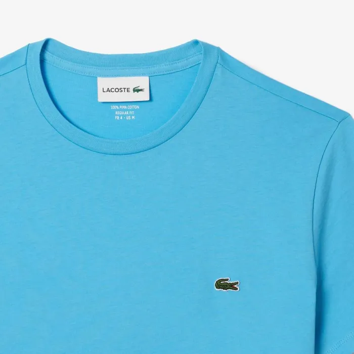 TShirts Men Lacoste Men039s Crew Neck Pima Cotton Jersey TShirt Bonnie Blue Iy3