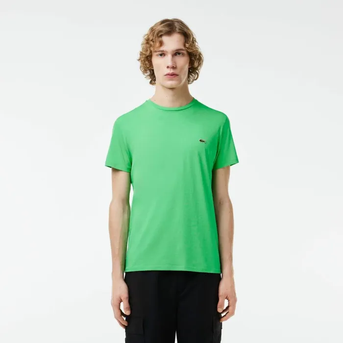 TShirts Men Lacoste Men039s Crew Neck Pima Cotton Jersey TShirt Green Uyx