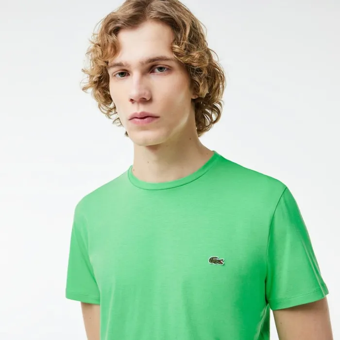 TShirts Men Lacoste Men039s Crew Neck Pima Cotton Jersey TShirt Green Uyx