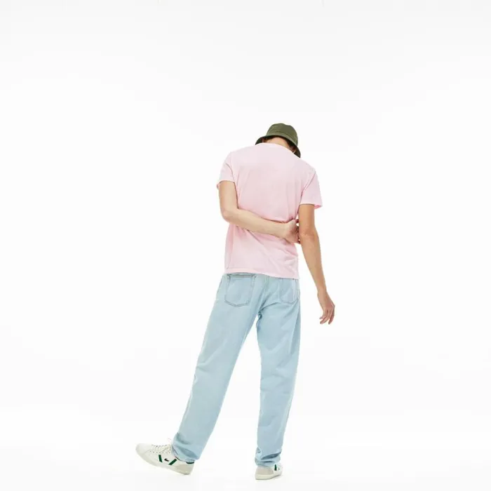 TShirts Men Lacoste Men039s Crew Neck Pima Cotton Jersey TShirt Light Pink T03