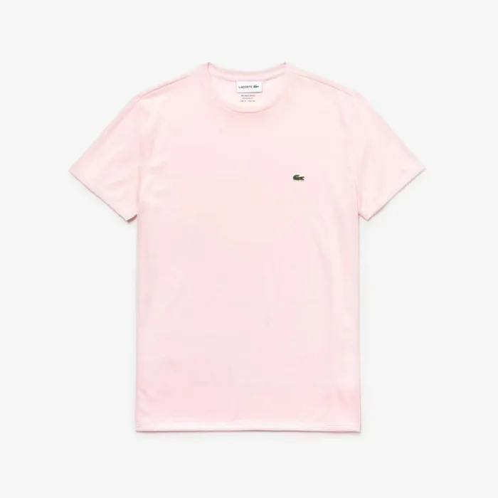 TShirts Men Lacoste Men039s Crew Neck Pima Cotton Jersey TShirt Light Pink T03
