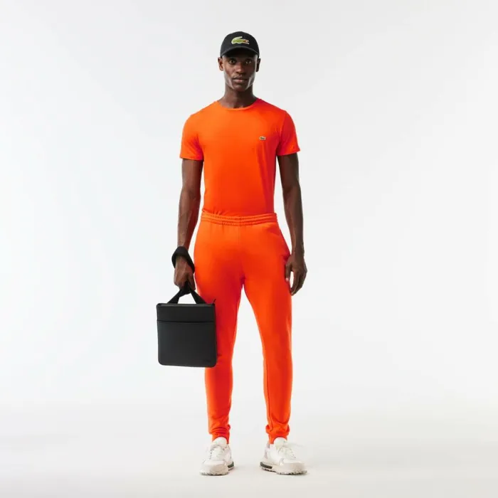 TShirts Men Lacoste Men039s Crew Neck Pima Cotton Jersey TShirt Sunrise Orange Sji