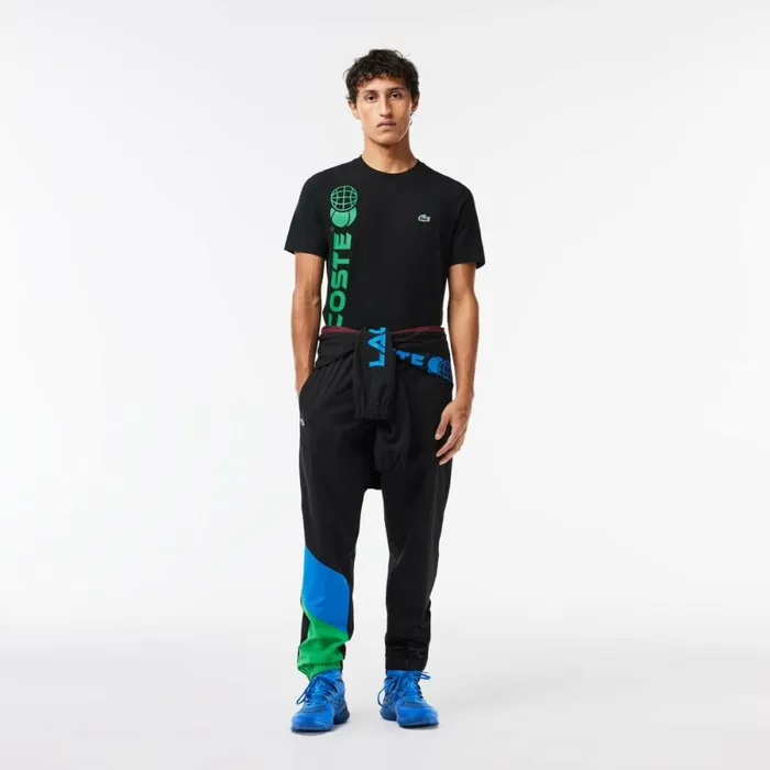 TShirts Men Lacoste Men039s Lacoste Tennis X Daniil Medvedev Regular Fit TShirt Black 031