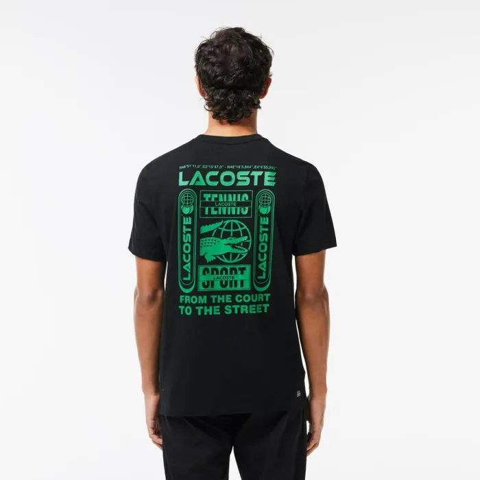 TShirts Men Lacoste Men039s Lacoste Tennis X Daniil Medvedev Regular Fit TShirt Black 031