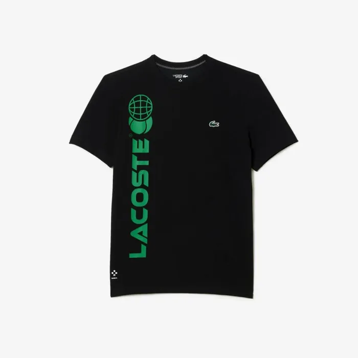 TShirts Men Lacoste Men039s Lacoste Tennis X Daniil Medvedev Regular Fit TShirt Black 031