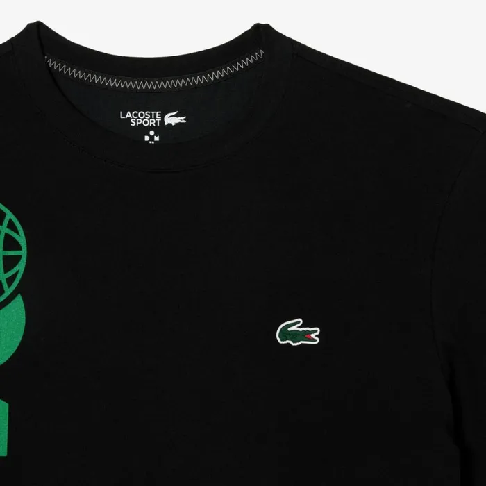 TShirts Men Lacoste Men039s Lacoste Tennis X Daniil Medvedev Regular Fit TShirt Black 031