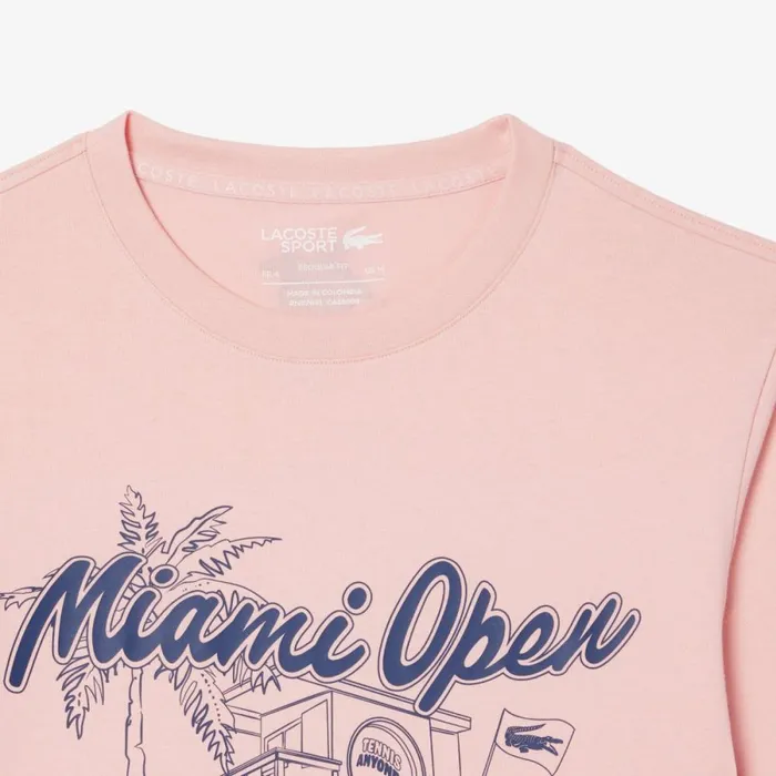 TShirts Men Lacoste Men039s Miami Open Edition UltraDry Tennis TShirt Waterlily Pink Kf9