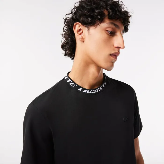 TShirts Men Lacoste Men039s Regular Fit Branded Collar TShirt Black 031