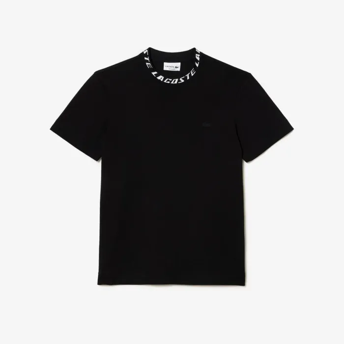 TShirts Men Lacoste Men039s Regular Fit Branded Collar TShirt Black 031