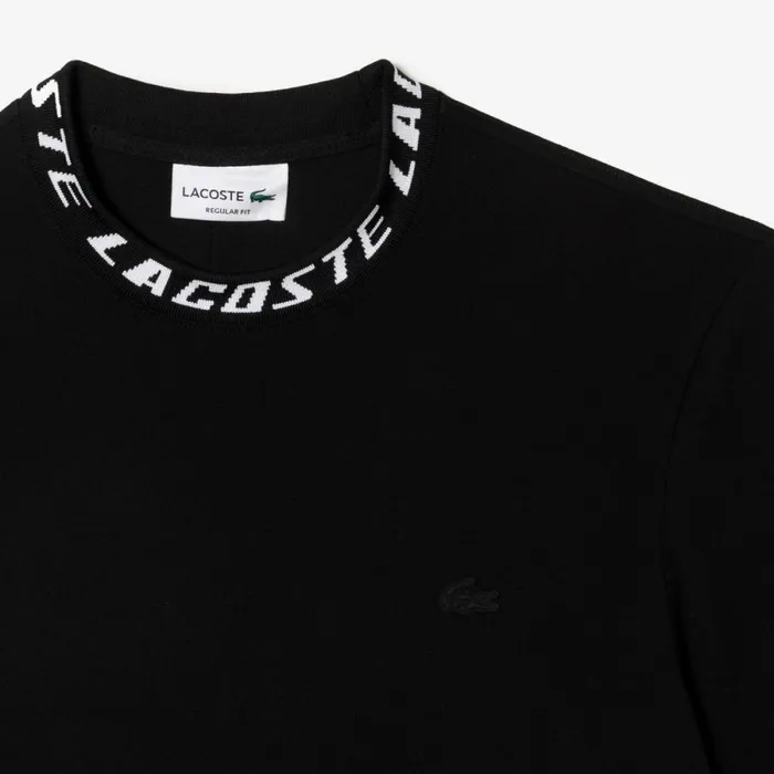 TShirts Men Lacoste Men039s Regular Fit Branded Collar TShirt Black 031