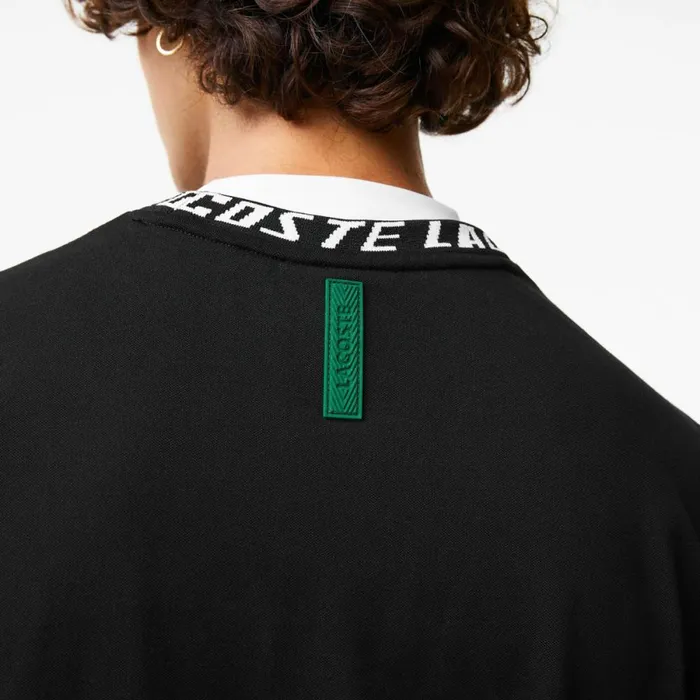 TShirts Men Lacoste Men039s Regular Fit Branded Collar TShirt Black 031