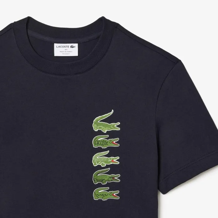 TShirts Men Lacoste Men039s Regular Fit Iconic Croc TShirt Abysm Blue Hde