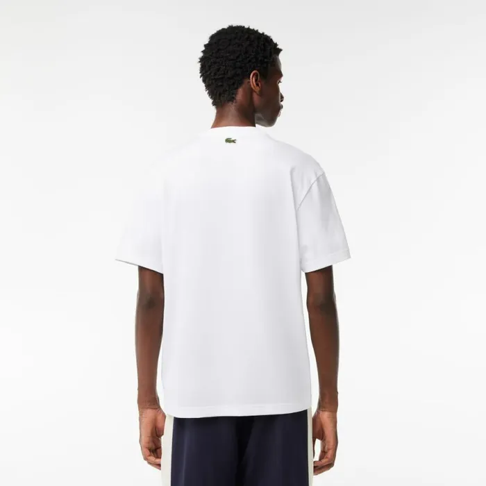 TShirts Men Lacoste Men039s Relaxed Fit Quilted Badge Jersey TShirt White 001