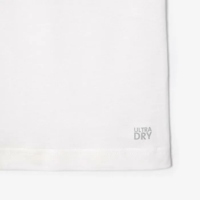 TShirts Men Lacoste Men039s UltraDry Printed Sport TShirt White 001