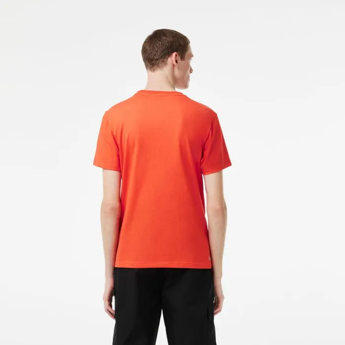 TShirts Men Lacoste Mens SPORT Regular Fit Organic Cotton TShirt Orange 02k