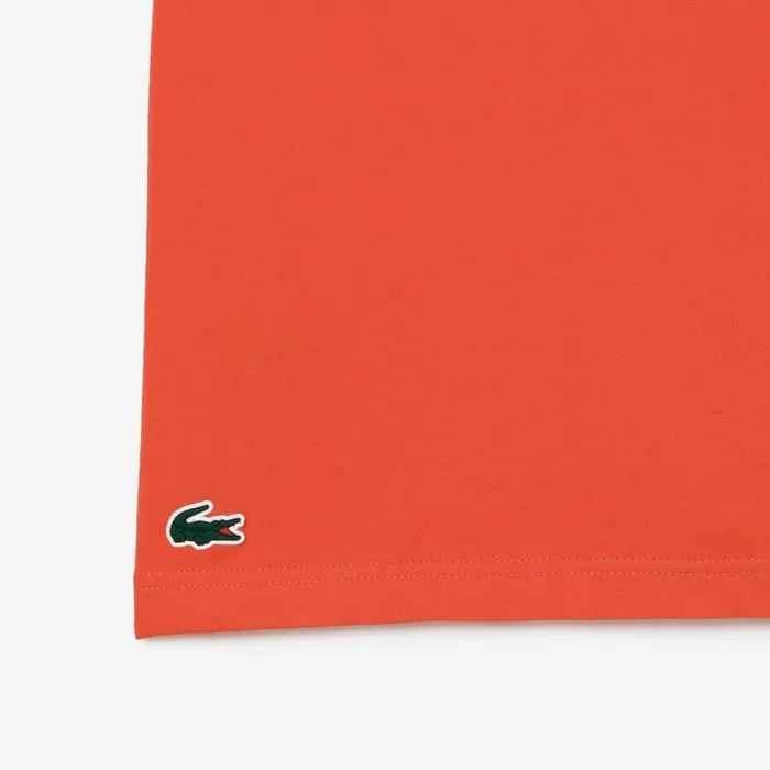 TShirts Men Lacoste Mens SPORT Regular Fit Organic Cotton TShirt Orange 02k