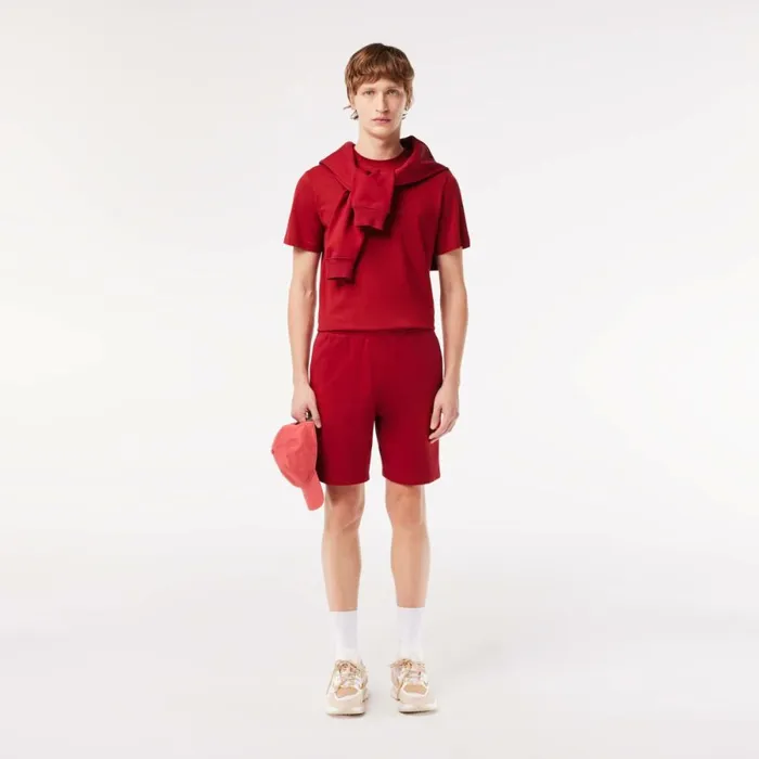 TShirts Men Lacoste Unisex Regular Fit Cotton Jersey Branded TShirt Bordeaux Ixx