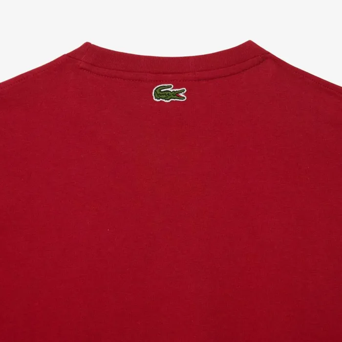 TShirts Men Lacoste Unisex Regular Fit Cotton Jersey Branded TShirt Bordeaux Ixx