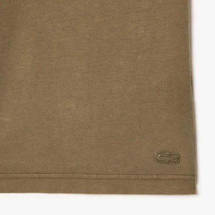 TShirts MenWomen Lacoste Unisex Loose Fit Cotton Jersey TShirt Khaki Green S3i