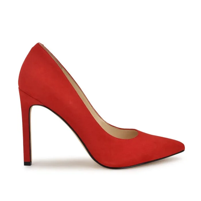 Tatiana Pointy Toe Pumps Red Suede Women Nine West Heels