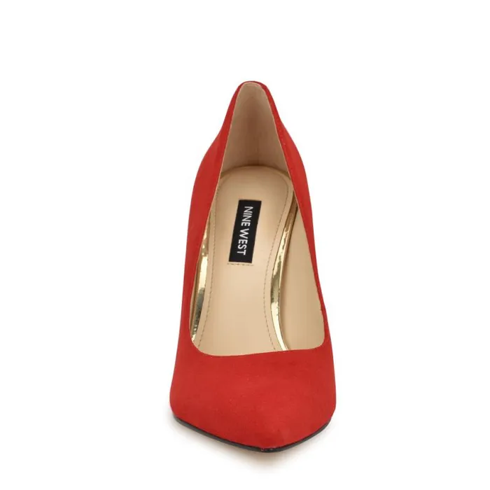 Tatiana Pointy Toe Pumps Red Suede Women Nine West Heels