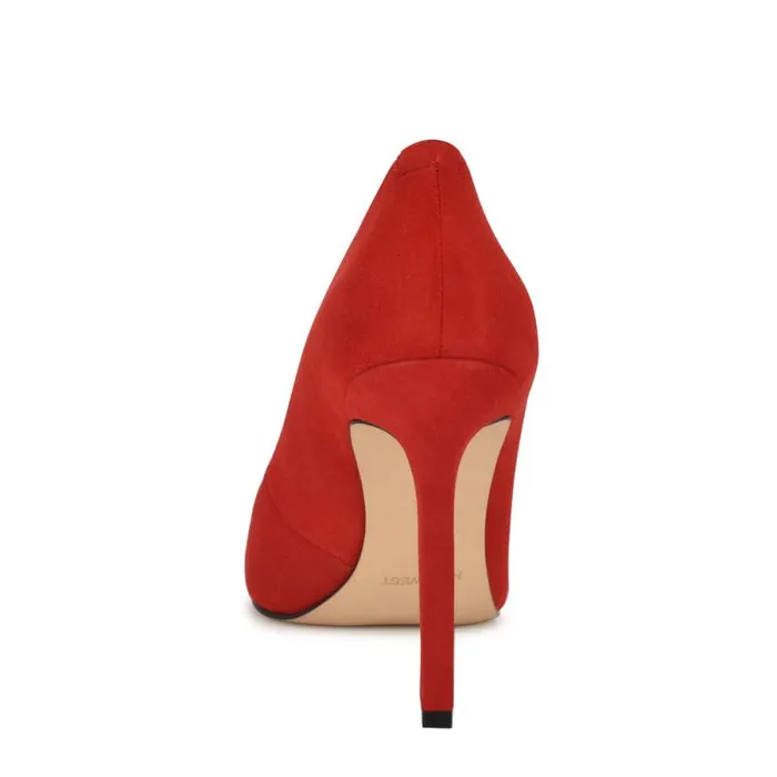 Tatiana Pointy Toe Pumps Red Suede Women Nine West Heels