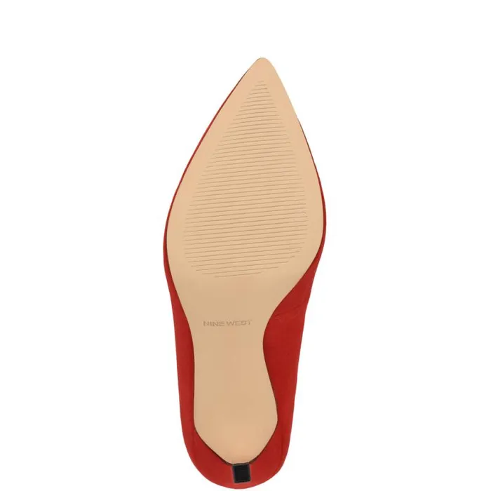 Tatiana Pointy Toe Pumps Red Suede Women Nine West Heels