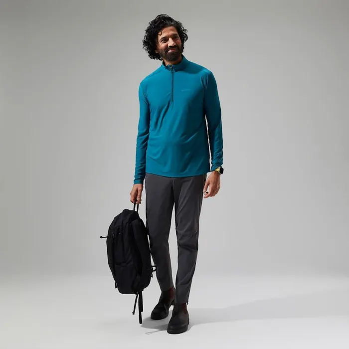 Technical Baselayers Men Berghaus 247 Half Zip Long Sleeve Tech Tee 8211 Turquoise