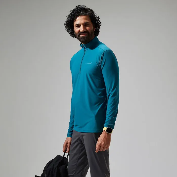 Technical Baselayers Men Berghaus 247 Half Zip Long Sleeve Tech Tee 8211 Turquoise