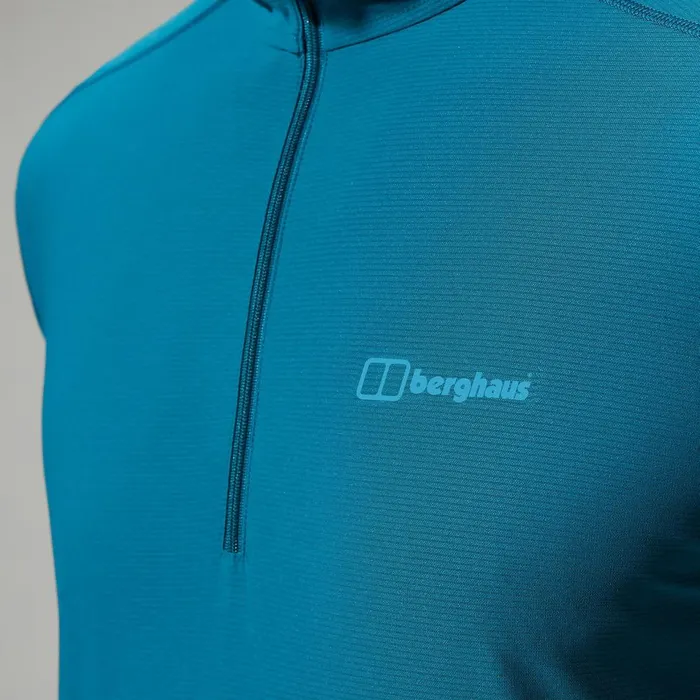 Technical Baselayers Men Berghaus 247 Half Zip Long Sleeve Tech Tee 8211 Turquoise