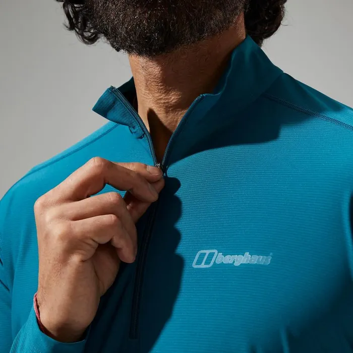 Technical Baselayers Men Berghaus 247 Half Zip Long Sleeve Tech Tee 8211 Turquoise
