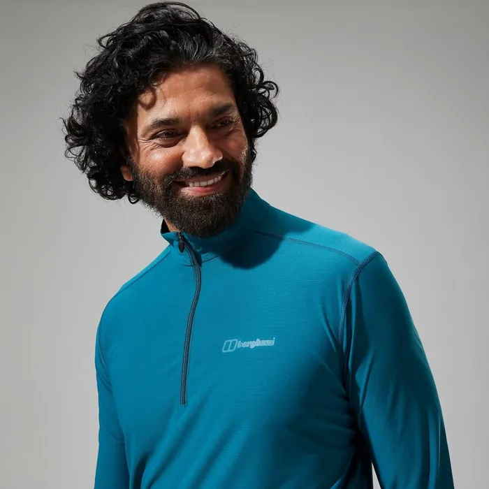 Technical Baselayers Men Berghaus 247 Half Zip Long Sleeve Tech Tee 8211 Turquoise