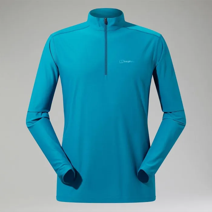 Technical Baselayers Men Berghaus 247 Half Zip Long Sleeve Tech Tee 8211 Turquoise