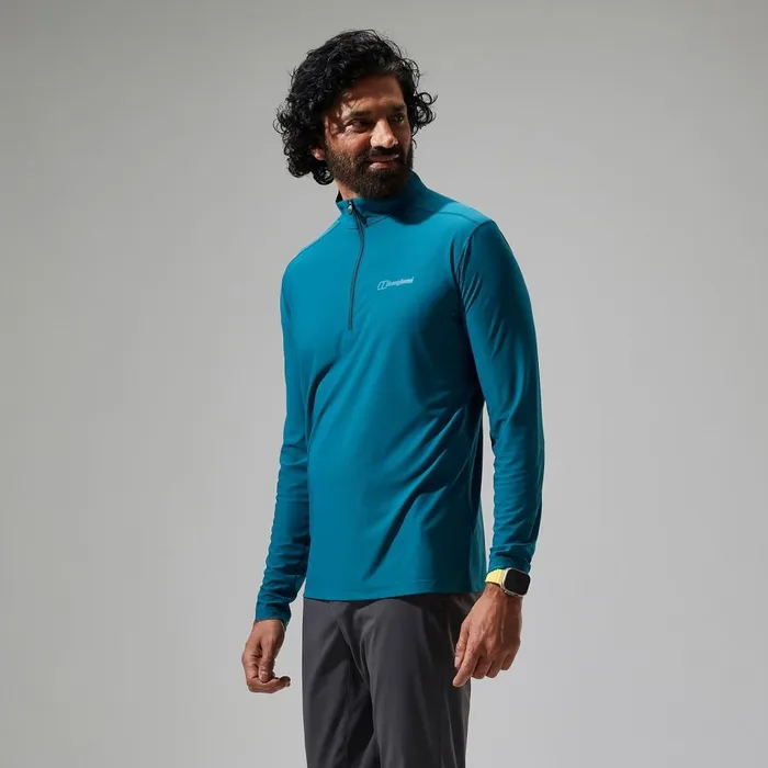 Technical Baselayers Men Berghaus 247 Half Zip Long Sleeve Tech Tee 8211 Turquoise