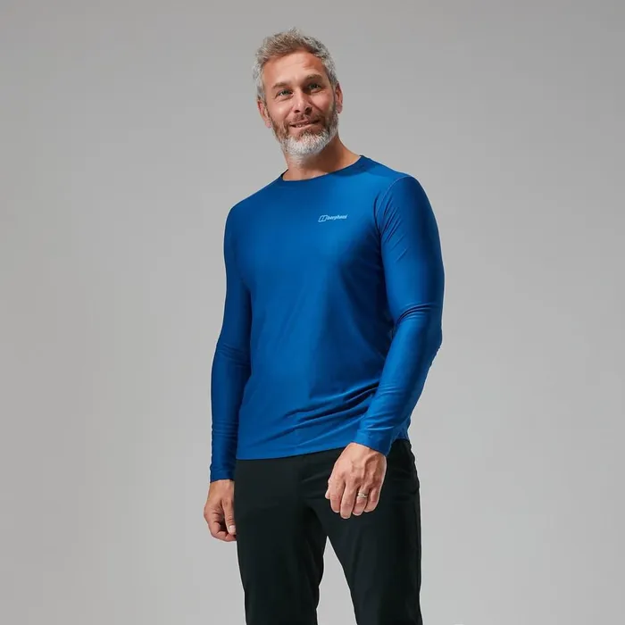 Technical Baselayers Men Berghaus 247 Tech Tee Long Sleeve Crew 8211 Blue