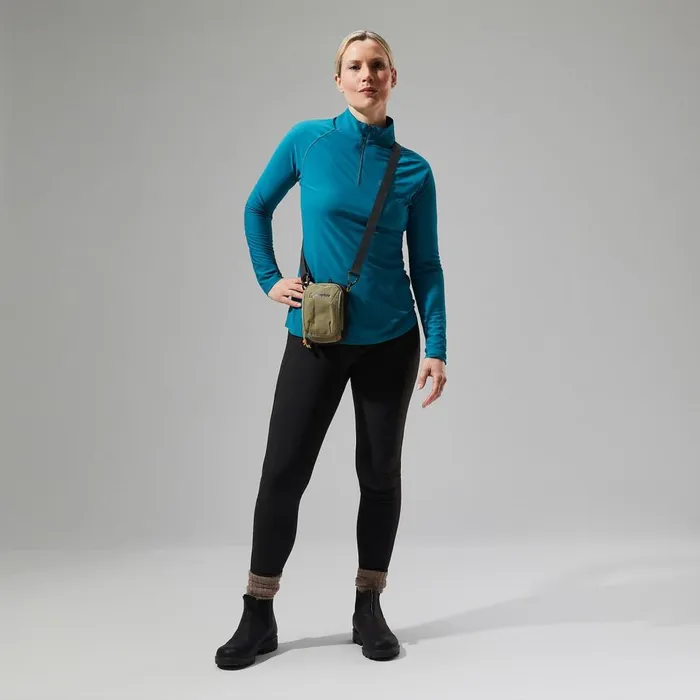Technical Baselayers Women Berghaus 247 Half Zip Long Sleeve Tech Tee 8211 Turquoise